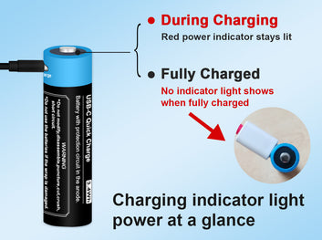 Vapcell P1422A 14500 2250mah 1.5V AA USB-C Rechargeable Button Top Battery