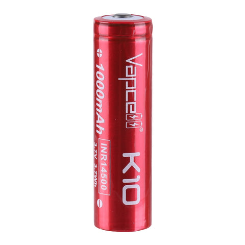Vapcell K10 INR14500 1000mah 8A High Drain Rechargeable Flat Top Battery - main product image