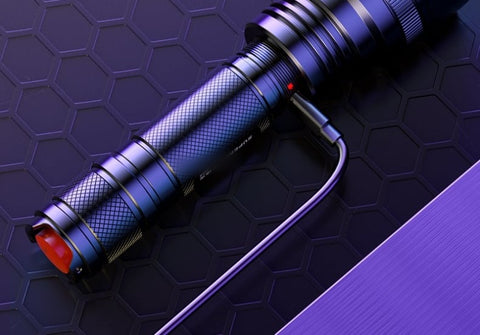 UV Flashlight 365nm - 12W High-Output, 21700 Rechargeable