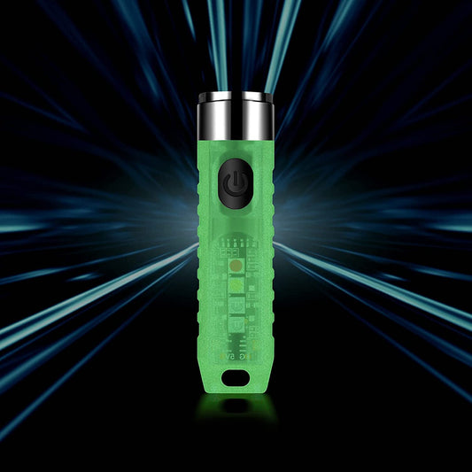 S11 Glow in the Dark Mini Pocket Flashlight. White/Red/UV Side Lights