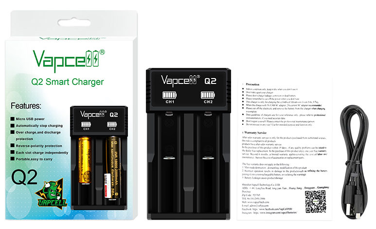 Vapcell - Dual 18650 Battery Charger