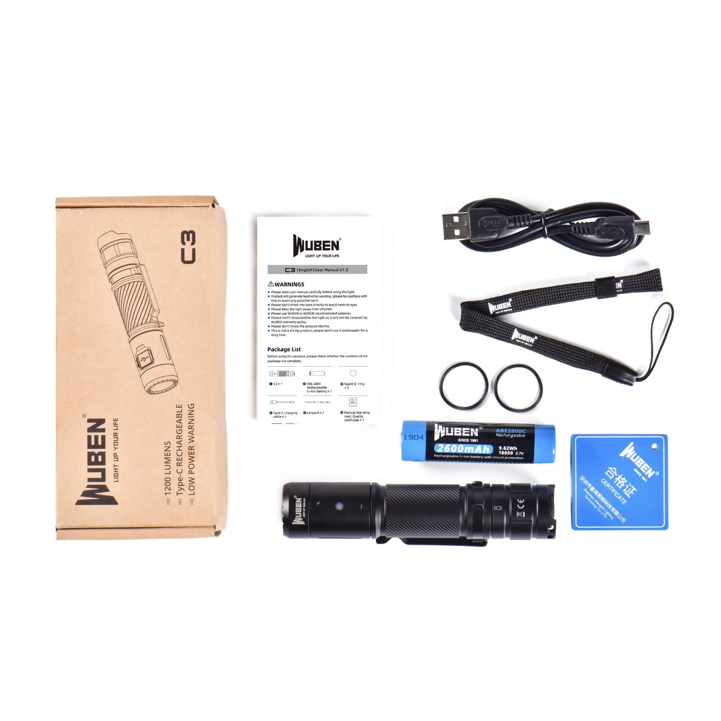 Wuben C3 1200 Lumens Easy Carry Light