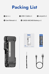 Wuben X4 1500 Lumen Flashlight w/ RGB sidelight - Image 6