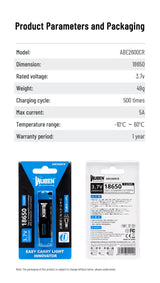 Wuben 18650- Battery w/ USB-C Charging - Image 5
