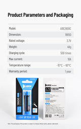 Wuben 18650 - Battery 2600mAh/10A Button Top - Image 4