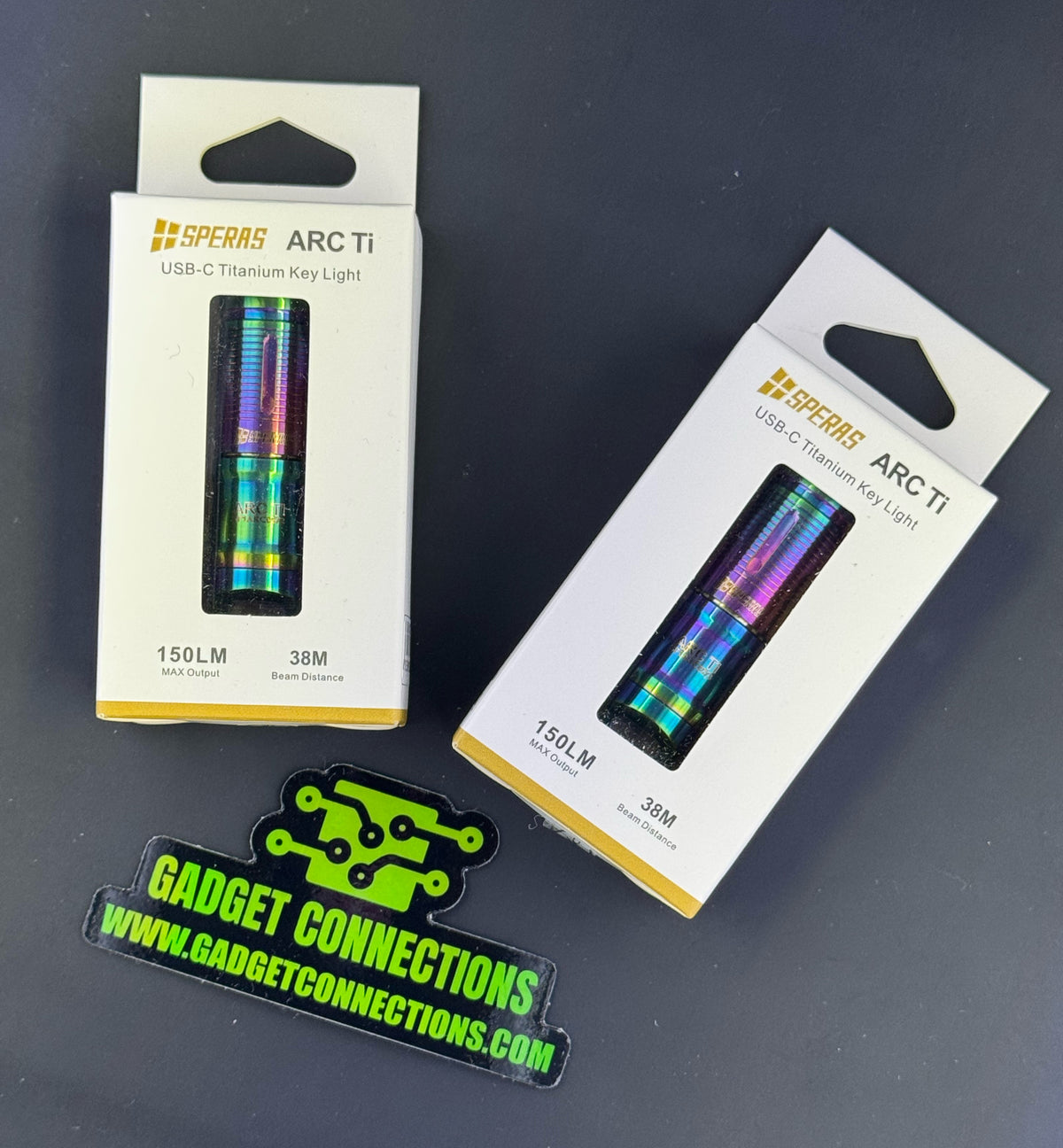 SPERAS ARC Ti Titanium USB-C Key Flashlight - Main Product Image