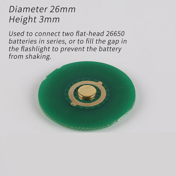 Battery Spacers - Series Connection - Turn Flat Tops into Button Tops - Fill Empty Space 14500/18650/21700/26650 - Main Product Image