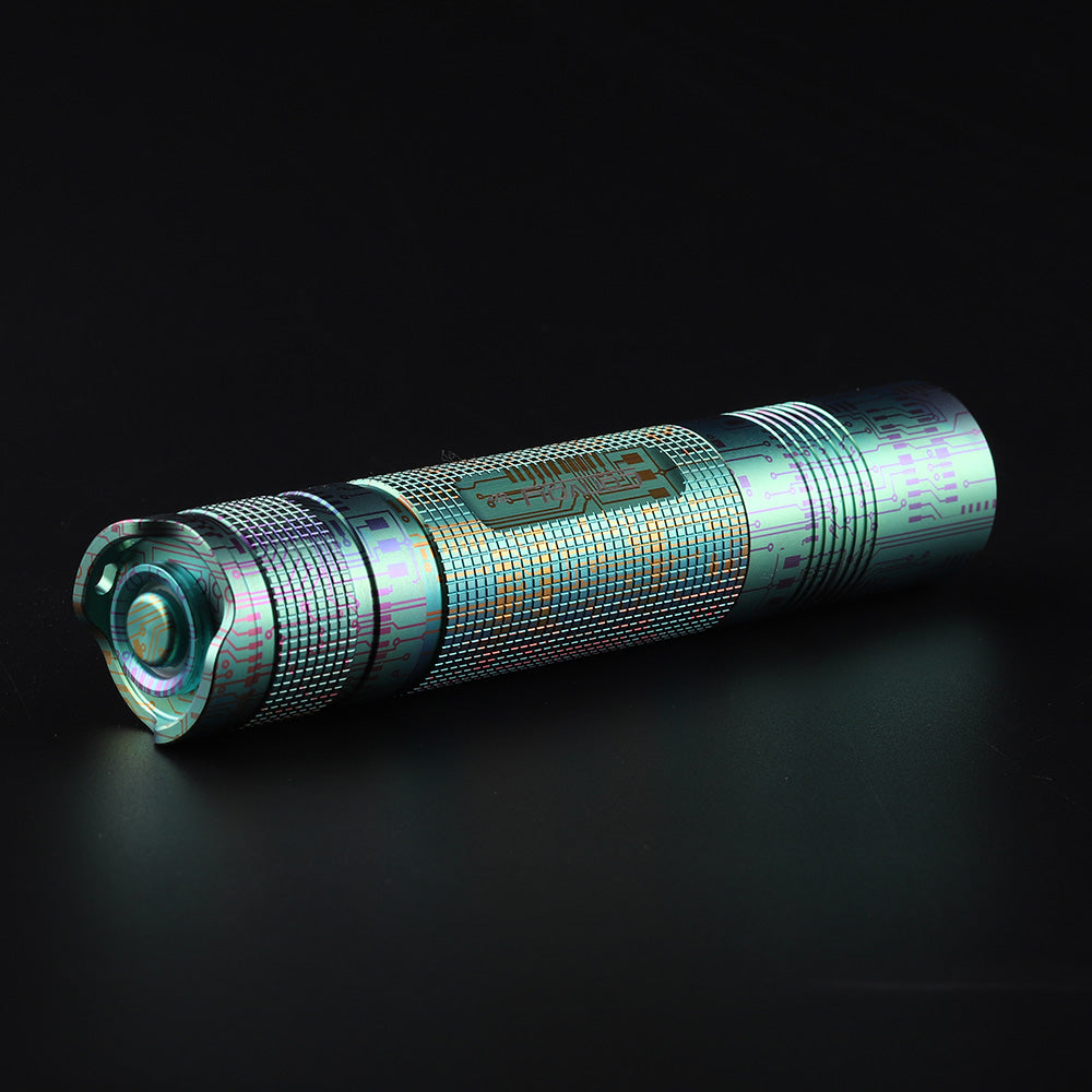 Convoy S2+ Titanium Flashlight Green Circuit Ltd Ed