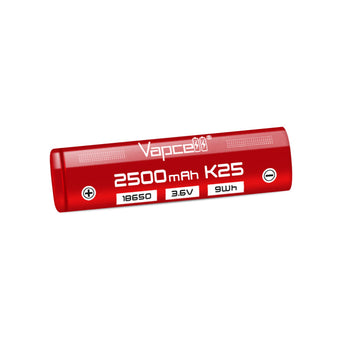 Vapcell K25 18650 2500mah 20A Flat Top Rechargeable Battery