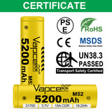 Vapcell M52 21700 5200mAh Battery - Image 5