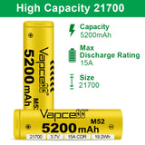 Vapcell M52 21700 5200mAh Battery - Image 3