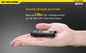 🔦 Nitecore Thumb Leo 45 Lumen Clip on Rechargeable Flashlight, UV & Red and Blue