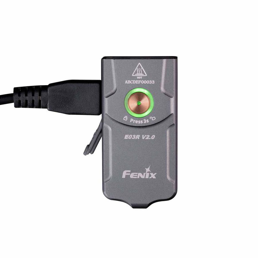 Fenix E03R v2.0 500 Lumen Rechargeable Keychain Flashlight with Red LED - Main Product Image