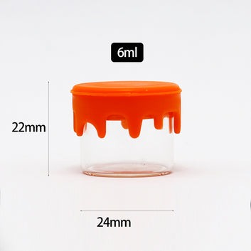 🧊 6ml Glass Container with Silicone Lid – Airtight Round Jar