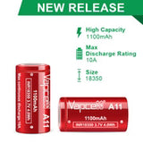 Vapcell A11 18350 1100mah 10A Flat Top Rechargeable Battery - Image 2