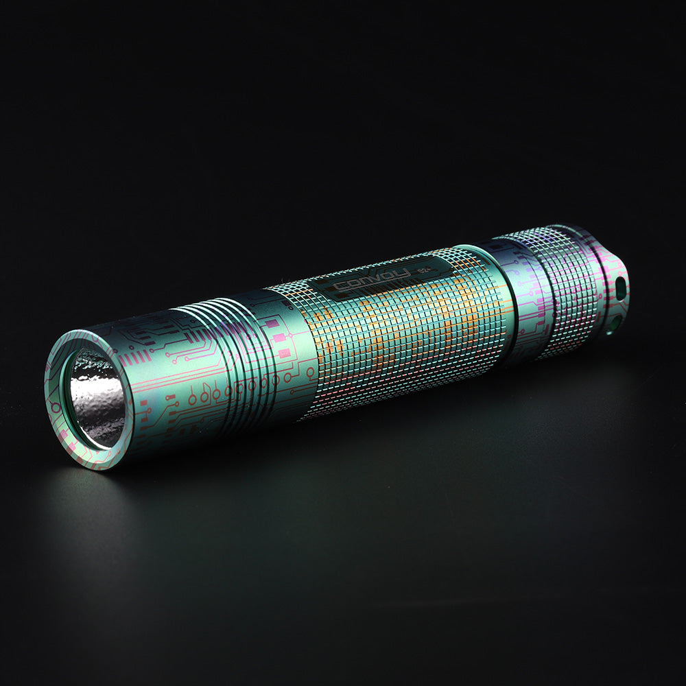 Convoy S2+ Titanium Flashlight Green Circuit Ltd Ed