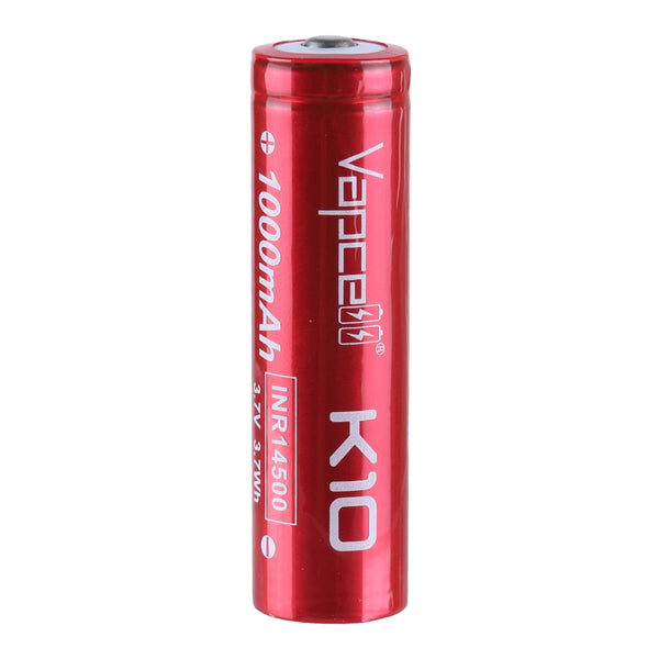 Vapcell K10 INR14500 1000mah 8A High Drain Rechargeable Flat Top Battery - main product image