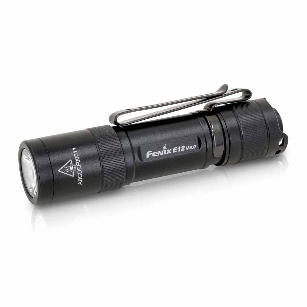 Fenix E12 V3.0 AA EDC flashlight with two-way body clip