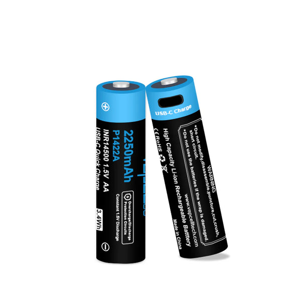 Vapcell P1422A USB-C Rechargeable AA Battery  1.5V 1100mAh  - Main Product Image