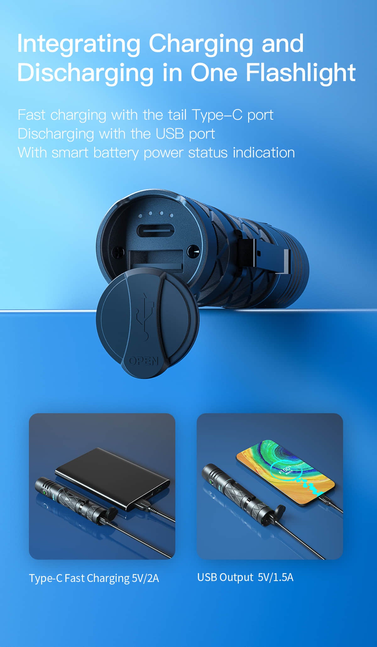 Wuben E12R Power Bank Flashlight