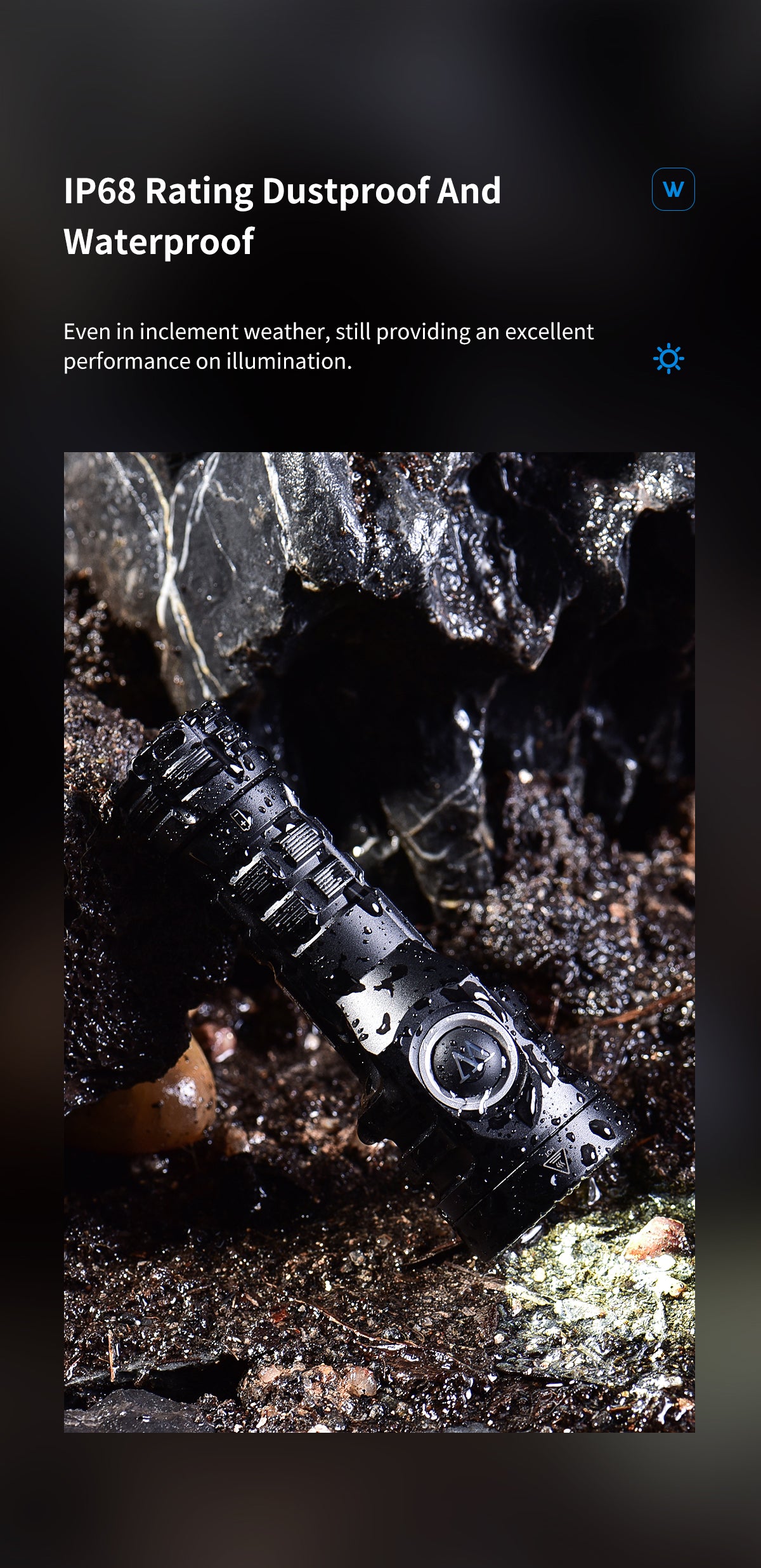 Wuben E6 Small Steel Cannon Strong Flashlight