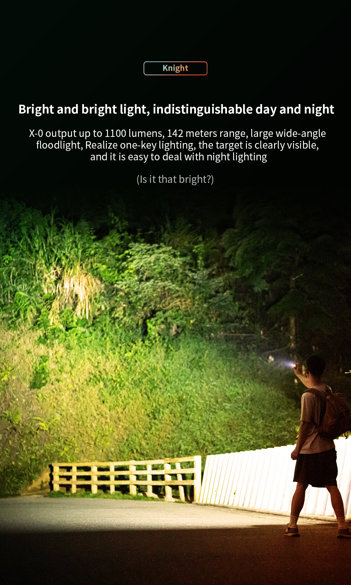 Wuben Lightok X0 Knight Aluminum Easy Carry Light-1,100 Lumens