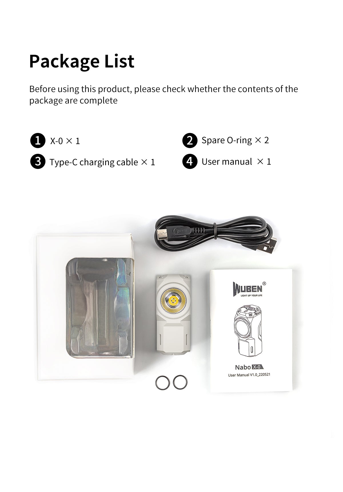 Wuben Lightok X0 Knight Aluminum Easy Carry Light-1,100 Lumens