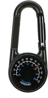 Compass Thermometer Carabiner - EDC Keychain Gear - Image 2