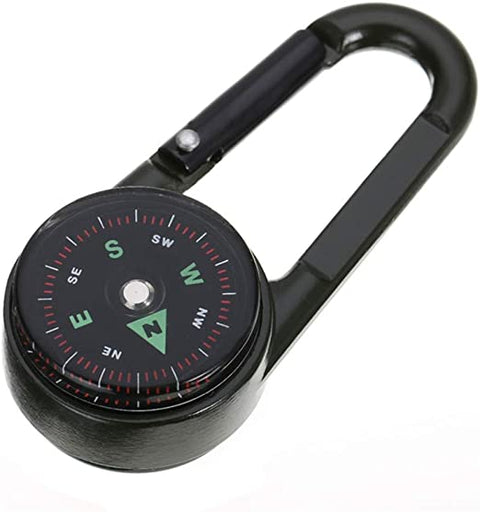 Compass Thermometer Carabiner - EDC Keychain Gear - Main Product Image