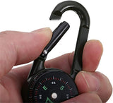 Compass Thermometer Carabiner - EDC Keychain Gear - Image 3
