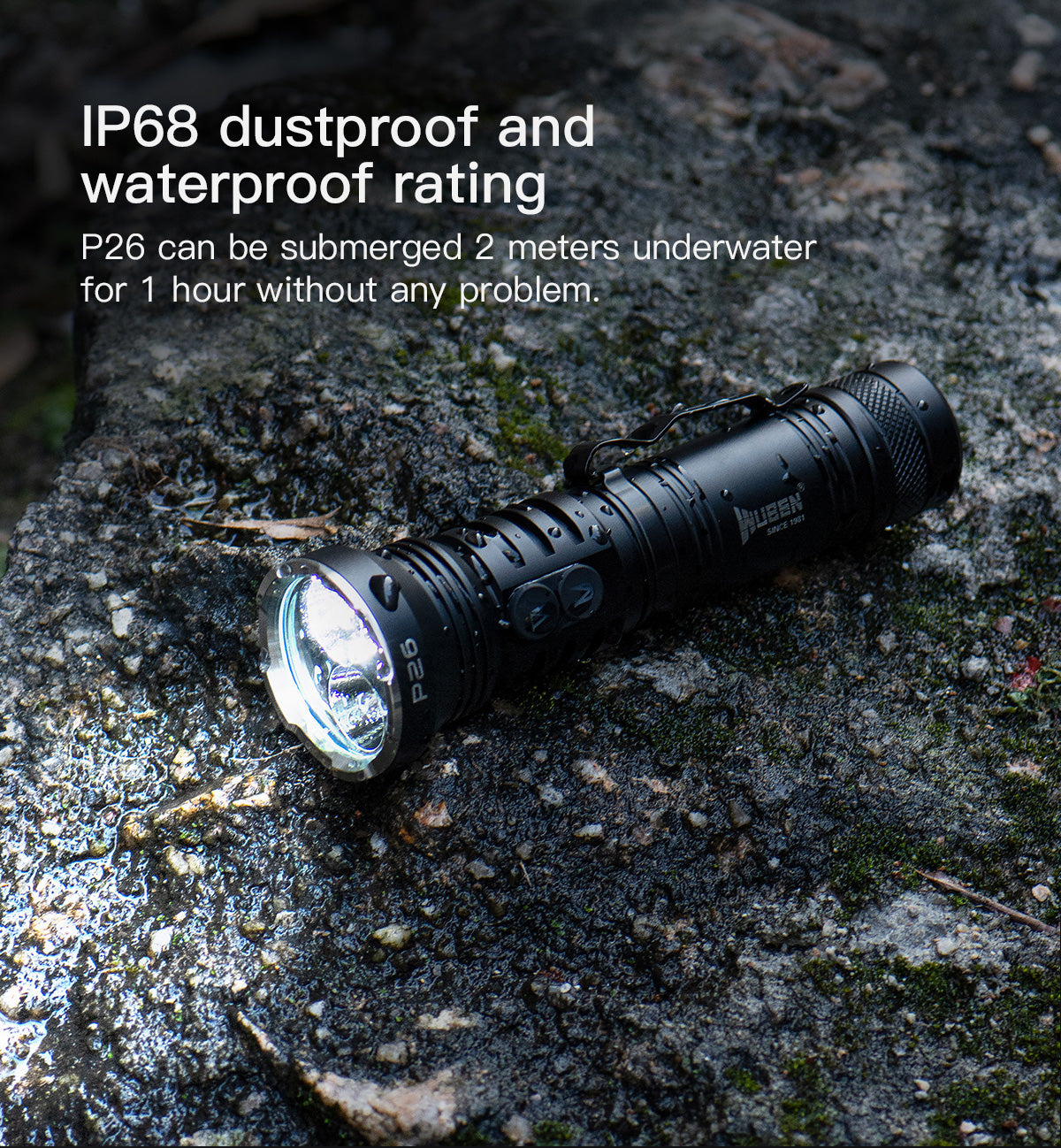 WUBEN P26 2 in 1 UV and White Flashlight