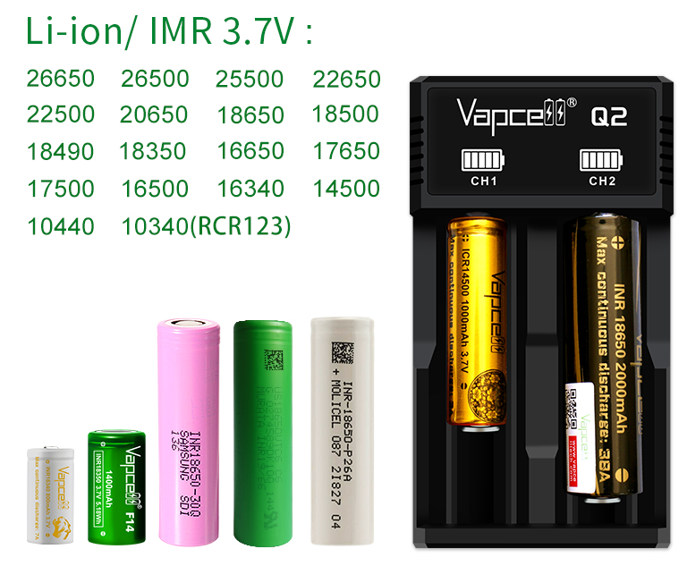 Vapcell - Dual 18650 Battery Charger