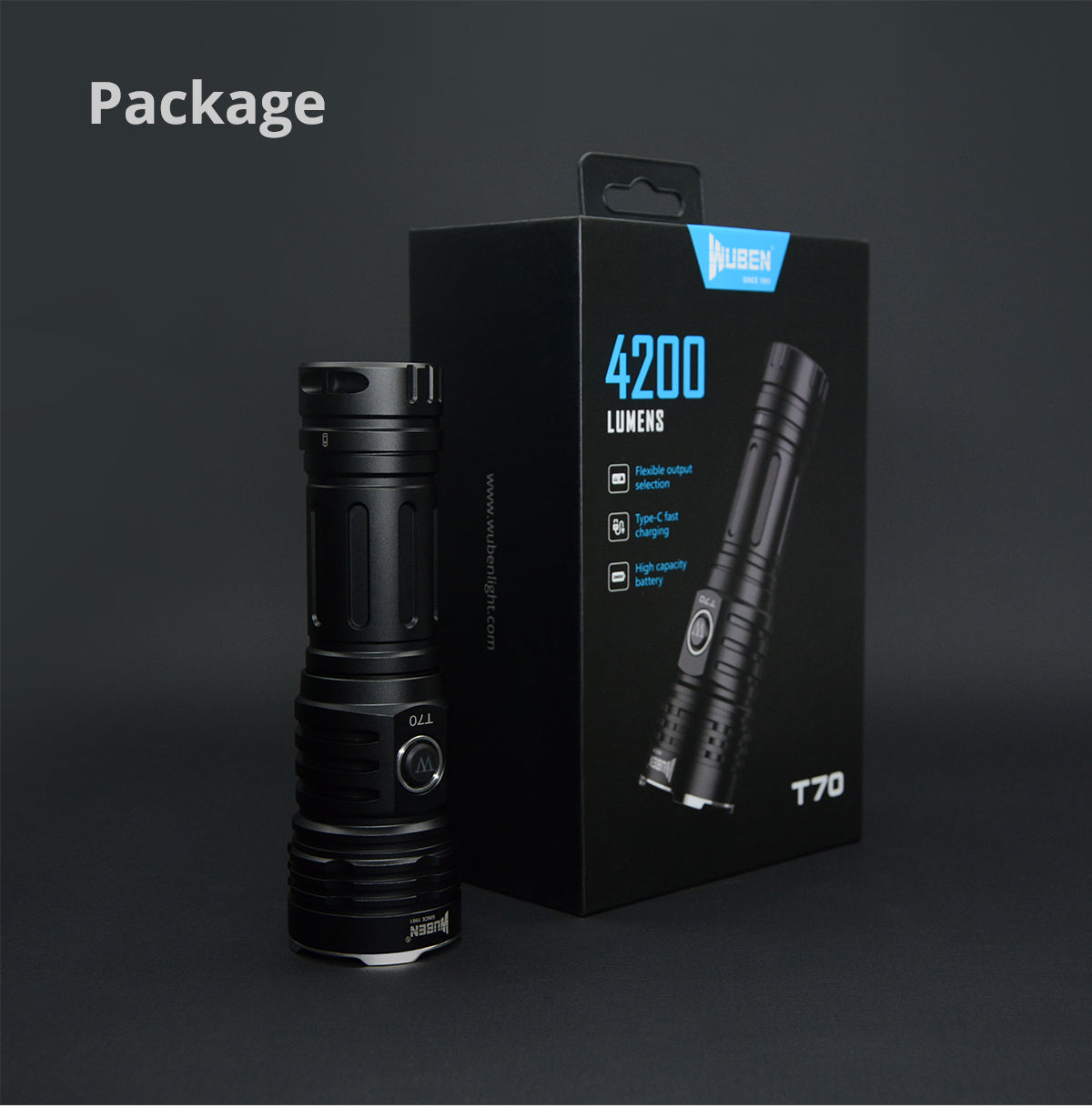 Wuben T70 Camping Flashlight - 4200 Lumens