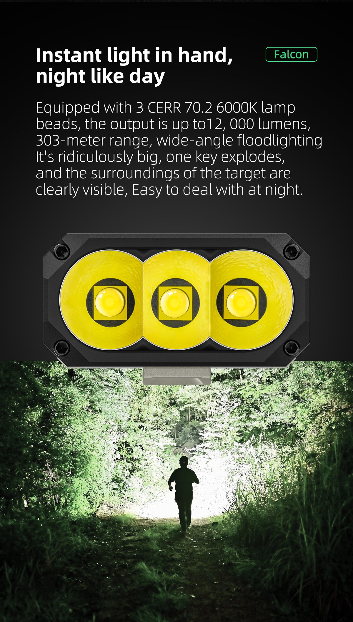 Wuben Lightok X1 Falcon Small And Powerful Easy Carry Light -12,000 Lumens