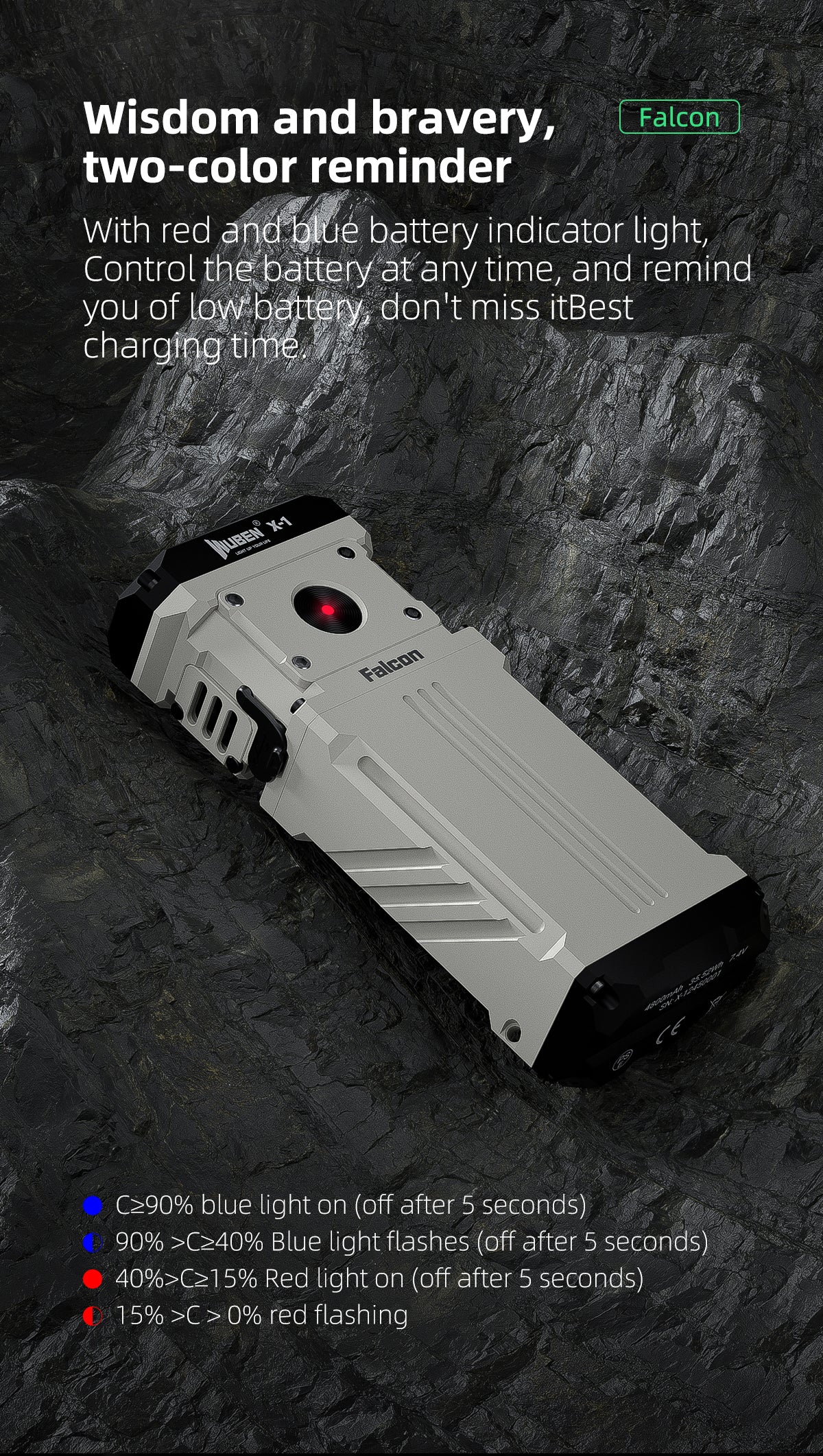 Wuben Lightok X1 Falcon Small And Powerful Easy Carry Light -12,000 Lumens
