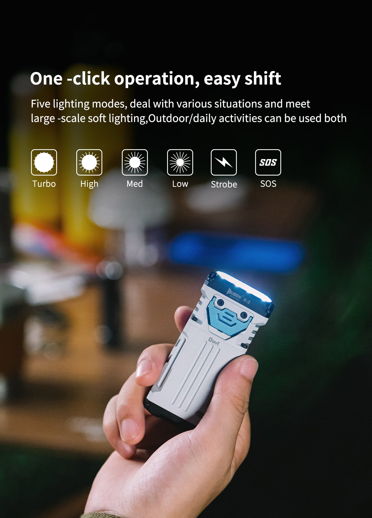 Wuben Lightok X2 Owl Compact and Handy Easy Carry Light-2500 Lumens